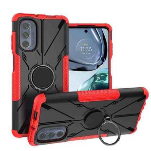 For Motorola Moto G62 5G Armor Bear Shockproof PC + TPU Phone Case with Ring(Red)