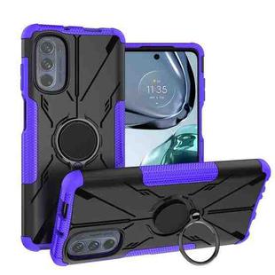 For Motorola Moto G62 5G Armor Bear Shockproof PC + TPU Phone Case with Ring(Purple)