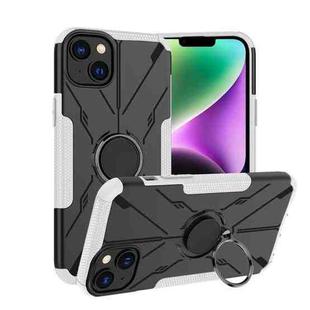 For iPhone 14 Plus Armor Bear Shockproof PC + TPU Phone Case with Ring(White)