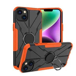 For iPhone 14 Plus Armor Bear Shockproof PC + TPU Phone Case with Ring(Orange)