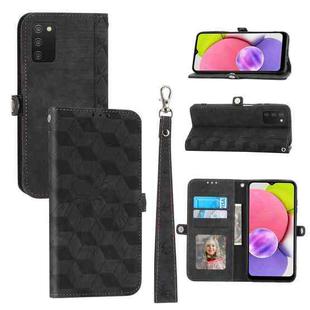 For Samsung Galaxy A03s 166 EU Version Spider Printed Leather Phone Case(Black)