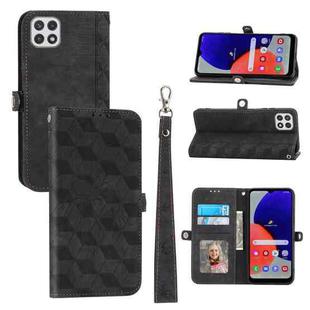 For Samsung Galaxy A22 5G Spider Printed Leather Phone Case(Black)
