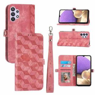For Samsung Galaxy A32 5G Spider Printed Leather Phone Case(Pink)