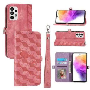 For Samsung Galaxy A53 5G Spider Printed Leather Phone Case(Pink)