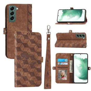 For Samsung Galaxy S21 Spider Printed Leather Phone Case(Brown)
