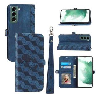 For Samsung Galaxy S21 Spider Printed Leather Phone Case(Blue)
