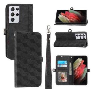 For Samsung Galaxy S21 Ultra Spider Printed Leather Phone Case(Black)
