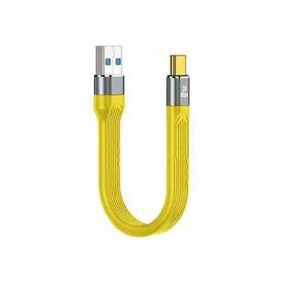 100W 10Gbps USB to USB-C/Type-C FPC Flexible Data Cable, Length: 13.8cm(Yellow)