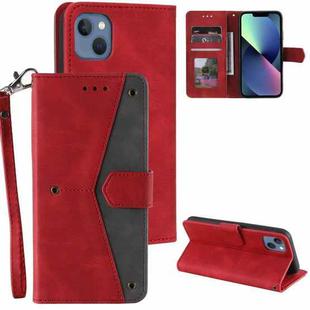 For iPhone 14 Nail Skin Feel Stitching Calf Texture Leather Phone Case(Red)