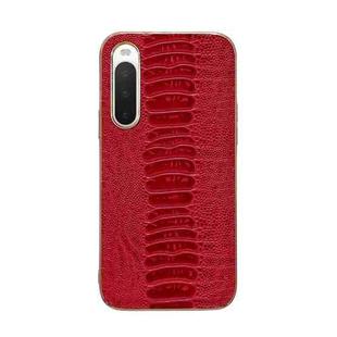 For Sony Xperia 10 IV Genuine Leather Weilai Series Nano Plating Phone Case(Red)