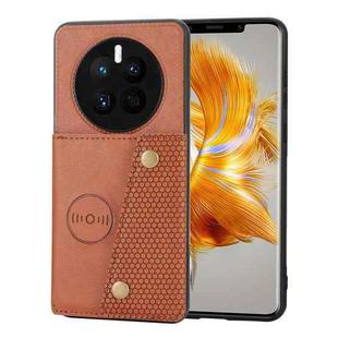 For Huawei Mate 50 Double Buckle Magnetic Phone Case(Light Brown)