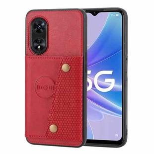 For OPPO A97 5G Double Buckle Magnetic Phone Case(Red)