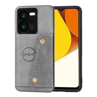 For vivo V25 5G / X80 Lite Double Buckle Magnetic Phone Case(Grey)