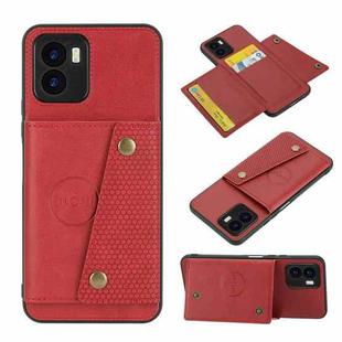 For vivo Y16 Double Buckle Magnetic Phone Case(Red)