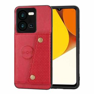 For vivo Y35 Double Buckle Magnetic Phone Case(Red)