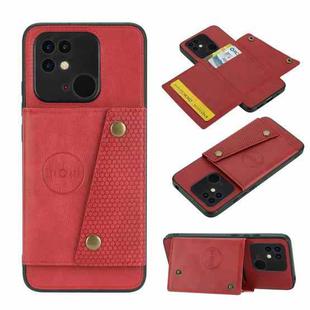 For Xiaomi Poco C40 Double Buckle Magnetic Phone Case(Red)