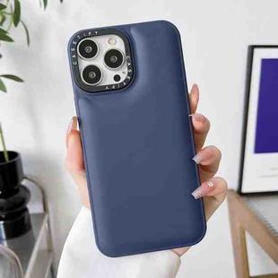 For iPhone 14 Pro Liquid Silicone Bread Bubble Phone Case(Dark Blue)
