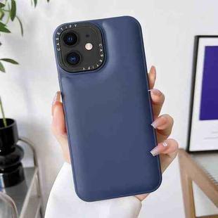 For iPhone 12 Liquid Silicone Bread Bubble Phone Case(Dark Blue)