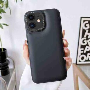 For iPhone 12 Liquid Silicone Bread Bubble Phone Case(Black)