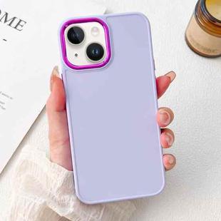 For iPhone 14 Electroplated Grooved Skin Fee Phone Case(Purple)