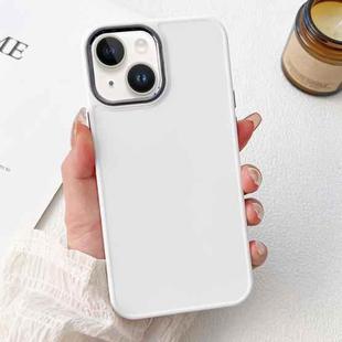 For iPhone 14 Plus Electroplated Grooved Skin Fee Phone Case(White)