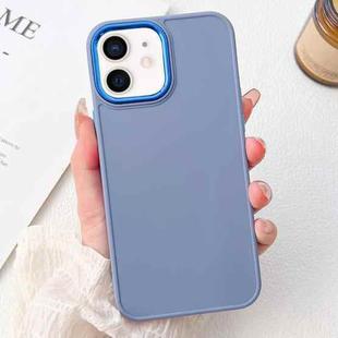 For iPhone 12 Electroplated Grooved Skin Fee Phone Case(Grey)