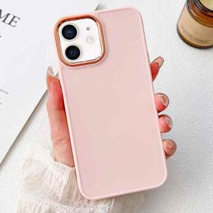 For iPhone 12 Electroplated Grooved Skin Fee Phone Case(Pink)