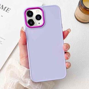 For iPhone 11 Pro Max Electroplated Grooved Skin Fee Phone Case(Purple)