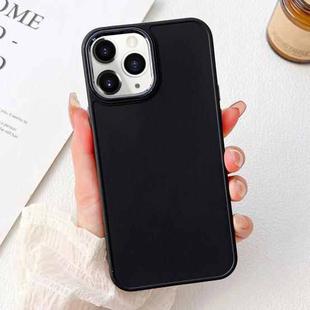 For iPhone 11 Pro Max Electroplated Grooved Skin Fee Phone Case(Black)