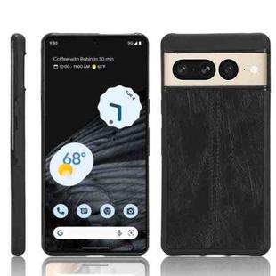 For Google Pixel 7 Pro 5G Shockproof Sewing Cow Skin Texture PC + PU + TPU Case(Black)