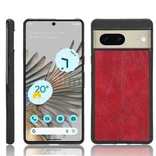 For Google Pixel 7 5G Shockproof Sewing Cow Skin Texture PC + PU + TPU Case(Red)