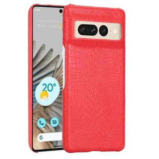 For Google Pixel 7 Pro 5G Shockproof Crocodile Texture PC + PU Case(Red)