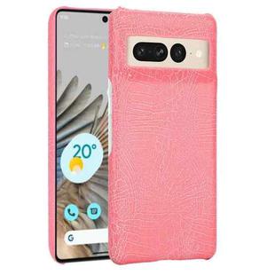 For Google Pixel 7 Pro 5G Shockproof Crocodile Texture PC + PU Case(Pink)