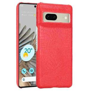 For Google Pixel 7 5G Shockproof Crocodile Texture PC + PU Case(Red)