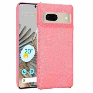 For Google Pixel 7 5G Shockproof Crocodile Texture PC + PU Case(Pink)