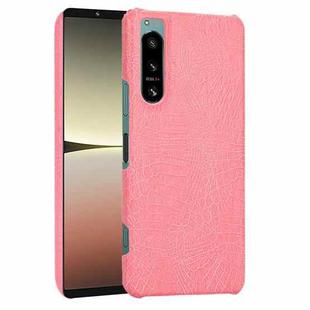 For Sony Xperia 5 IV Shockproof Crocodile Texture PC + PU Case(Pink)