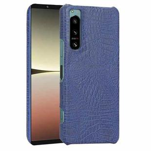 For Sony Xperia 5 IV Shockproof Crocodile Texture PC + PU Case(Blue)