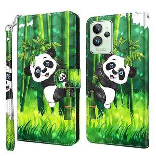 For Realme GT2 Pro 3D Painting Pattern TPU + PU Phone Case(Panda Climbing Bamboo)