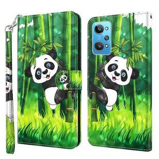 For Realme GT2 / GT Neo2 / GT Neo 3T 3D Painting Pattern TPU + PU Phone Case(Panda Climbing Bamboo)