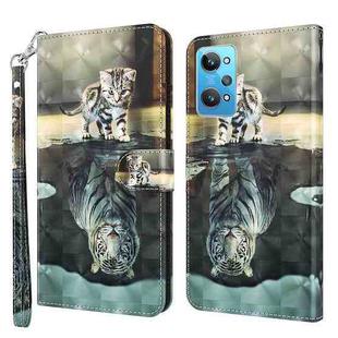 For Realme GT2 / GT Neo2 / GT Neo 3T 3D Painting Pattern TPU + PU Phone Case(Cat Tiger)