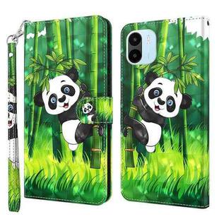 For Xiaomi Redmi A1 2022 3D Painting Pattern TPU + PU Phone Case(Panda Climbing Bamboo)