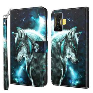 For Xiaomi Poco F4 GT 3D Painting Pattern TPU + PU Phone Case(Wolf)