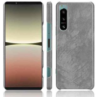 For Sony Xperia 5 IV Shockproof Litchi Texture PC + PU Case(Grey)