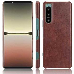 For Sony Xperia 5 IV Shockproof Litchi Texture PC + PU Case(Brown)