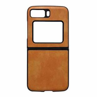 For Motorola Moto Razr 2022 Two-color Litchi Texture PU Phone Case(Orange)