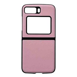 For Motorola Moto Razr 2022 Two-color Litchi Texture PU Phone Case(Pink)