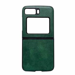 For Motorola Moto Razr 2022 Two-color Litchi Texture PU Phone Case(Green)