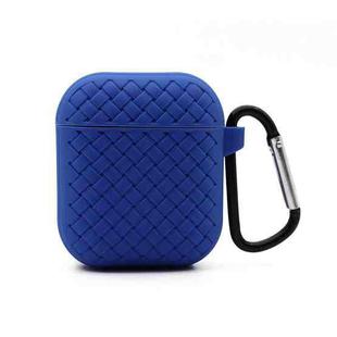 For AirPods 2 / 1 Weave Texture TPU Protective Case(Blue)