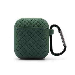 For AirPods 2 / 1 Weave Texture TPU Protective Case(Green)