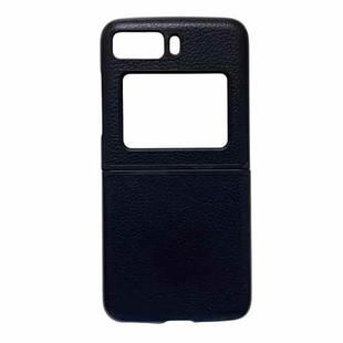 For Motorola Moto Razr 2022 Genuine Leather Lychee Texture Phone Case(Black)